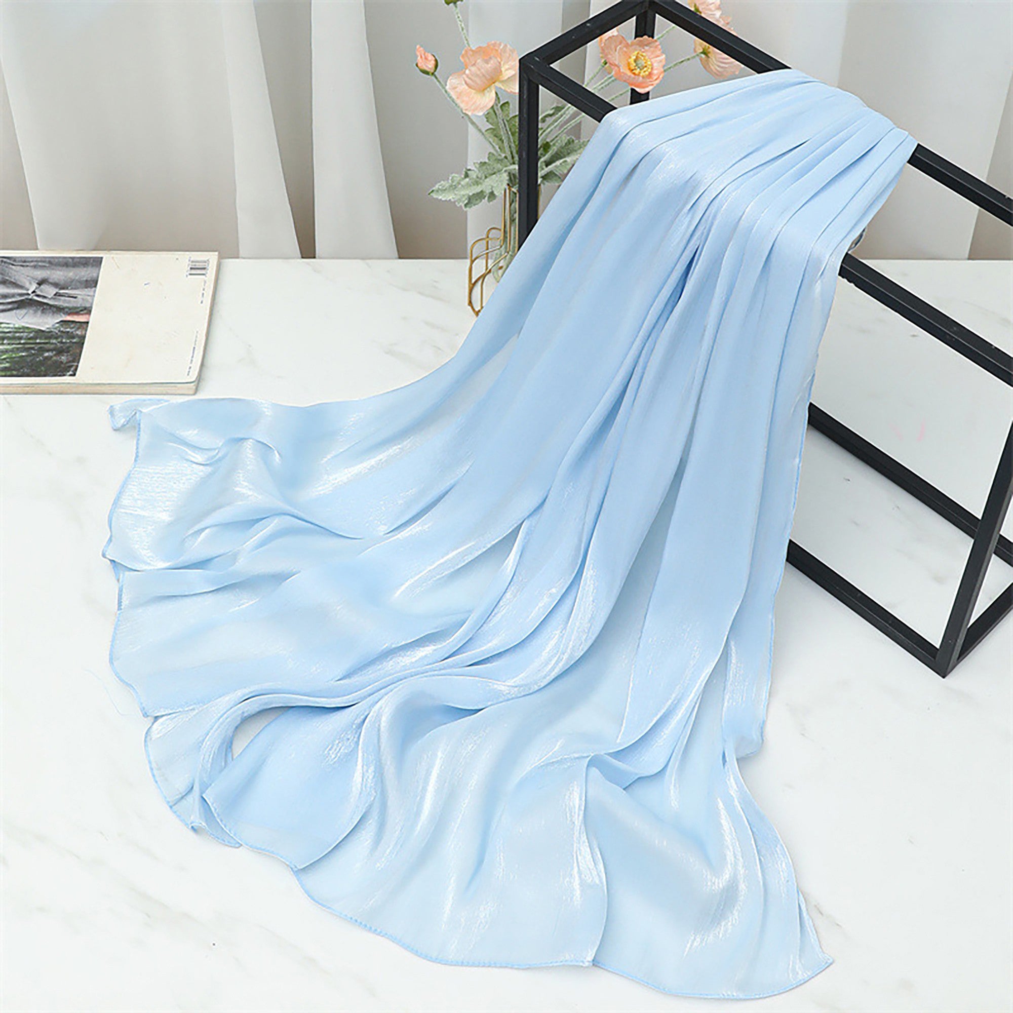 Anna-Kaci Women's Shimmer Scarf with Lightweight Silky Texture 70.8¡Á27.5 Inches