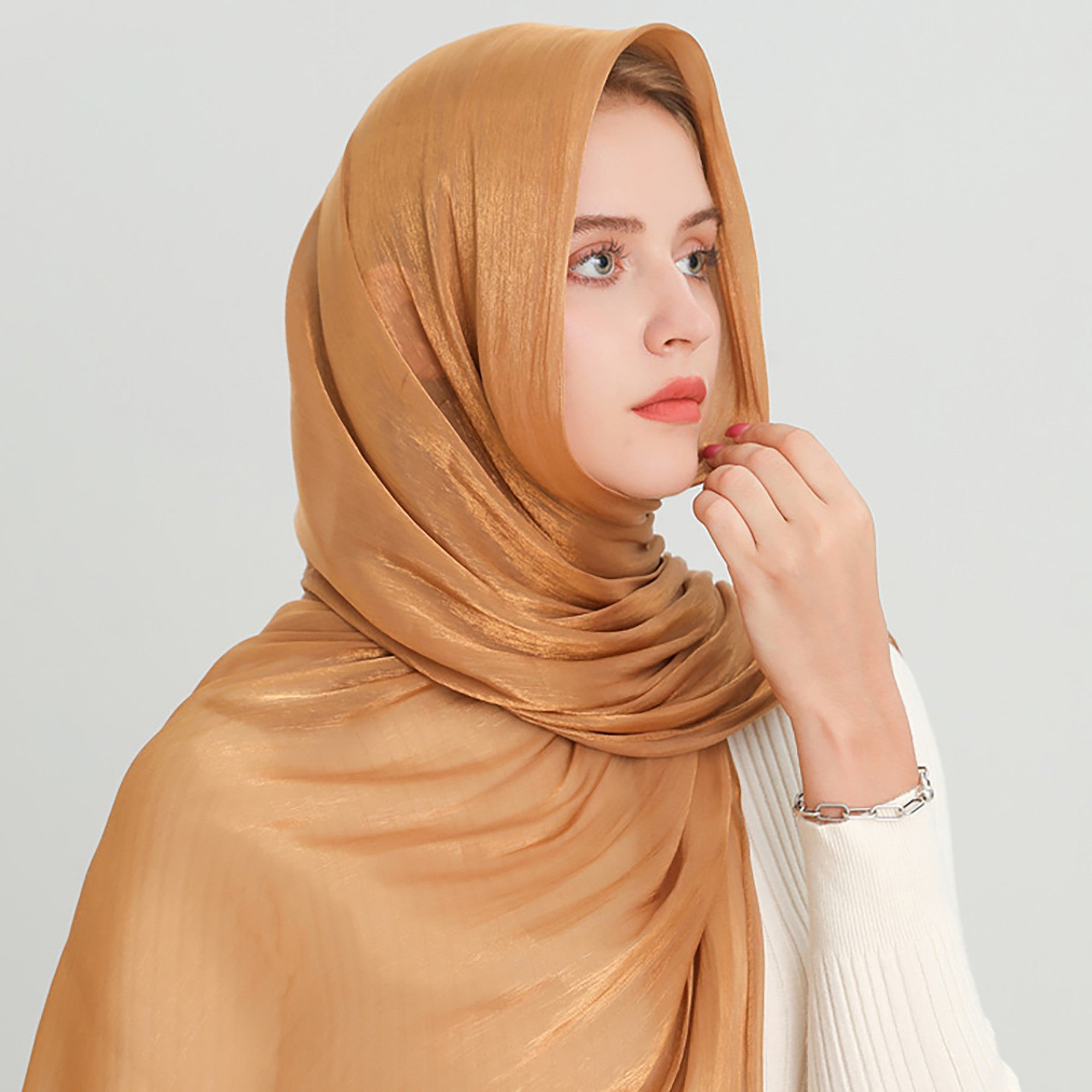 Anna-Kaci Women's Shimmer Scarf with Lightweight Silky Texture 70.8¡Á27.5 Inches