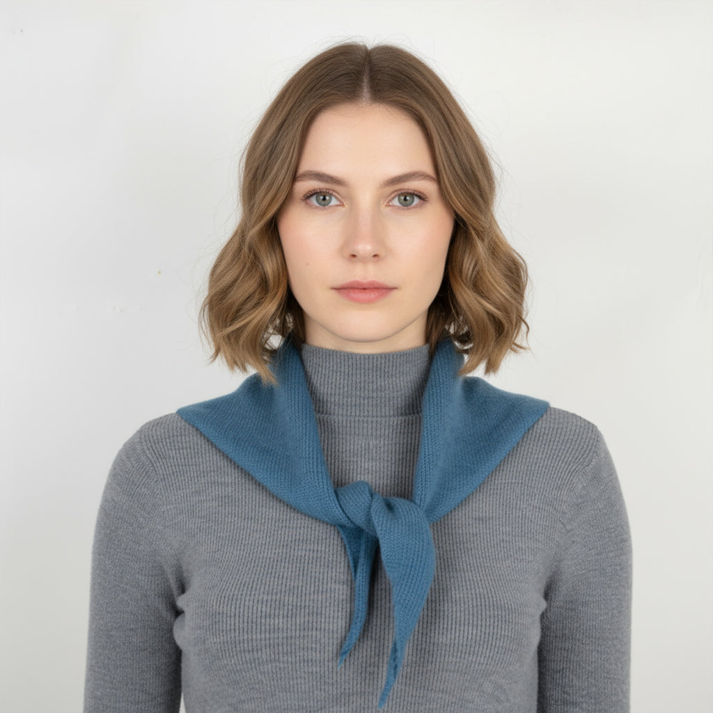 Anna-Kaci Women's Soft Knit Triangle Scarf Wrap Solid Decorative Shawl 43¡Á12.5 Inches