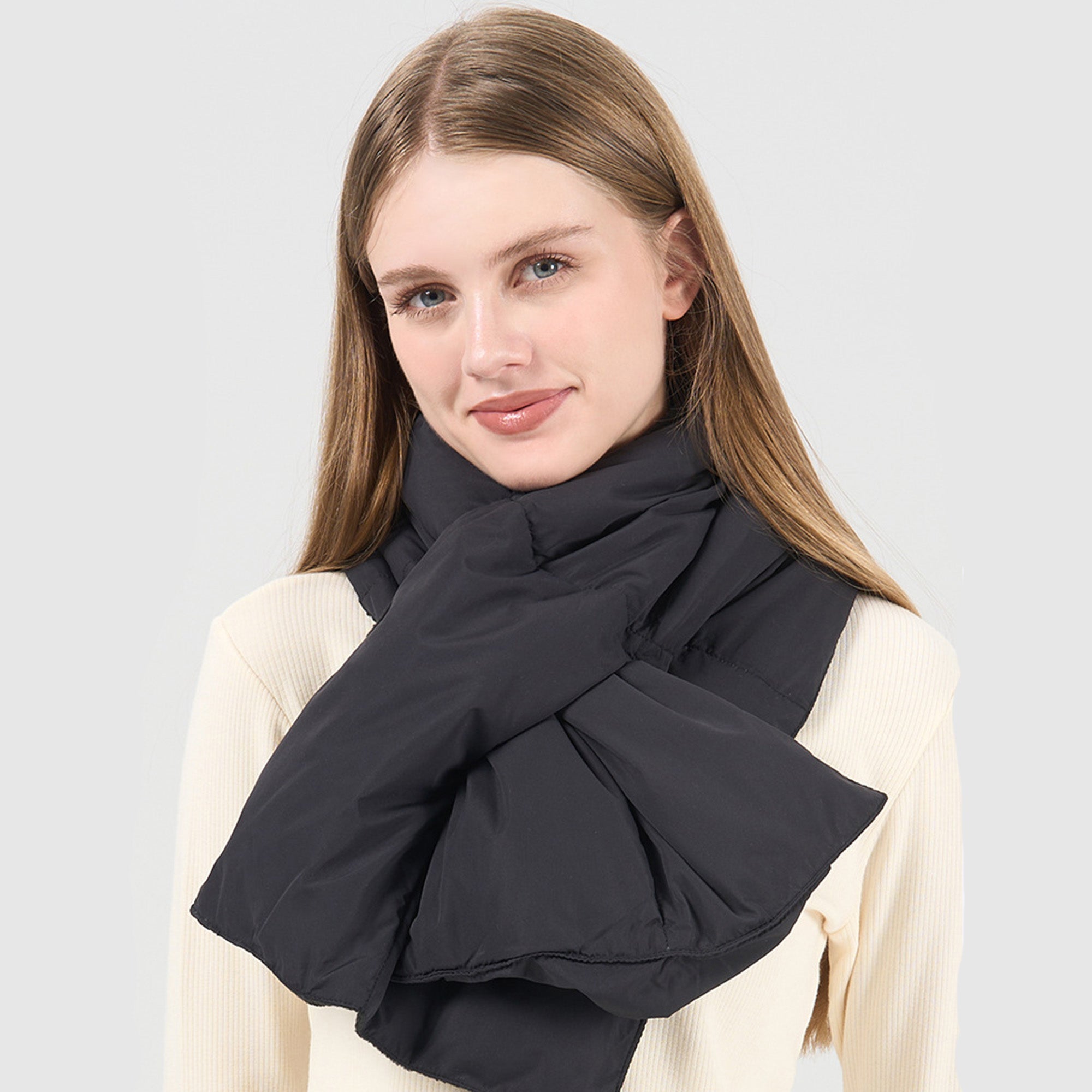 Anna-Kaci Women¡¯s Puffer Style Soft Quilted Scarf with Plush Lightweight Padding and Smooth Modern Texture Designed for Warm Comfortable Layering