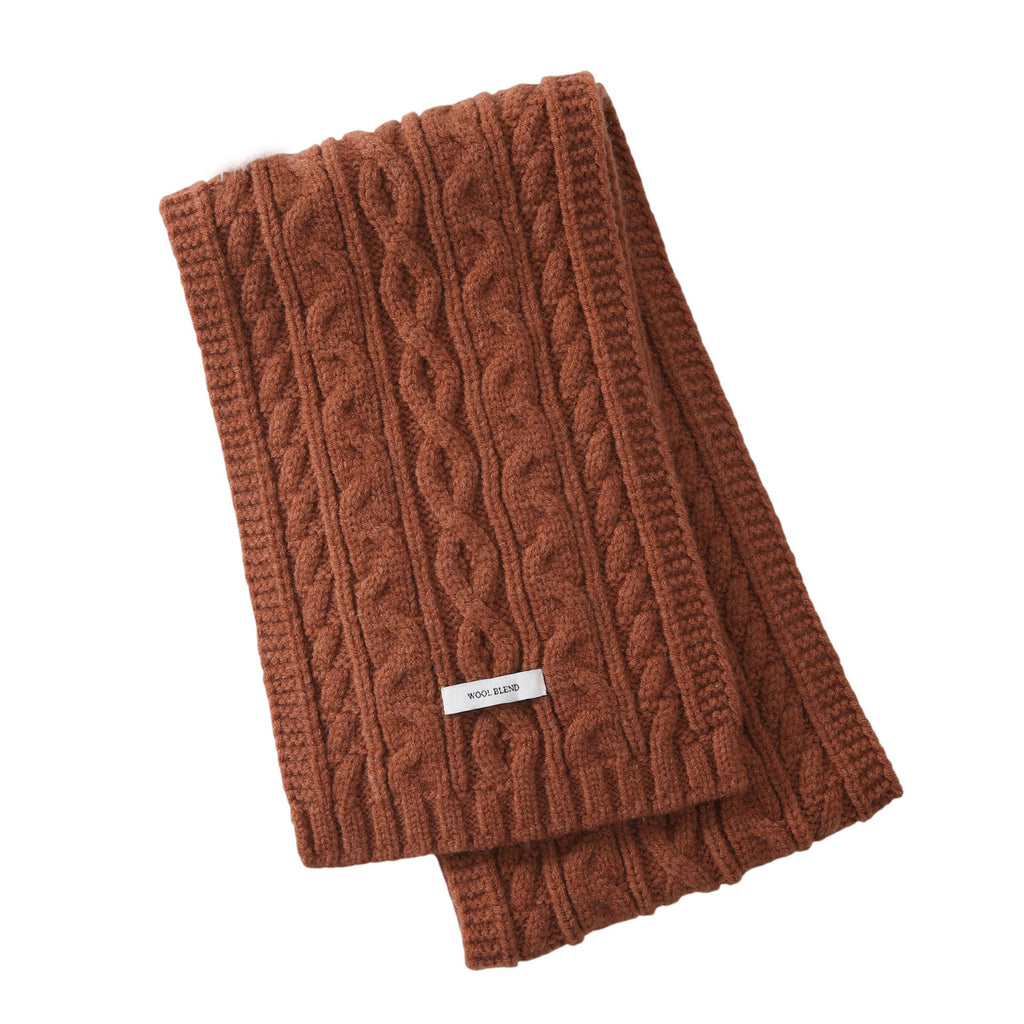 Anna-Kaci Women¡¯s Cable Knit Scarf with Soft Textured Wool-Blend Yarn and Classic Ribbed Edges for Warm Comfortable Layering in a Cozy Finish