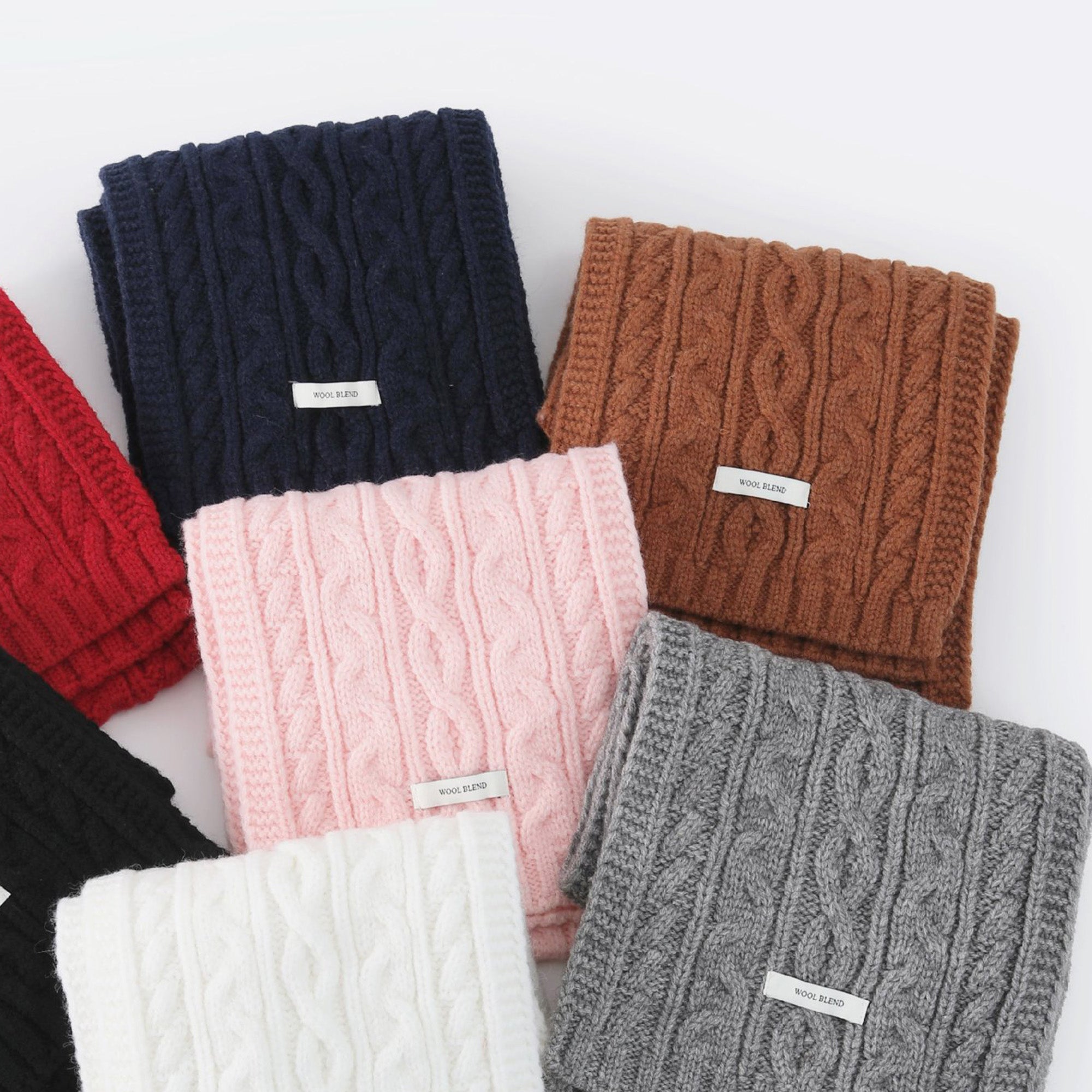 Anna-Kaci Women¡¯s Cable Knit Scarf with Soft Textured Wool-Blend Yarn and Classic Ribbed Edges for Warm Comfortable Layering in a Cozy Finish