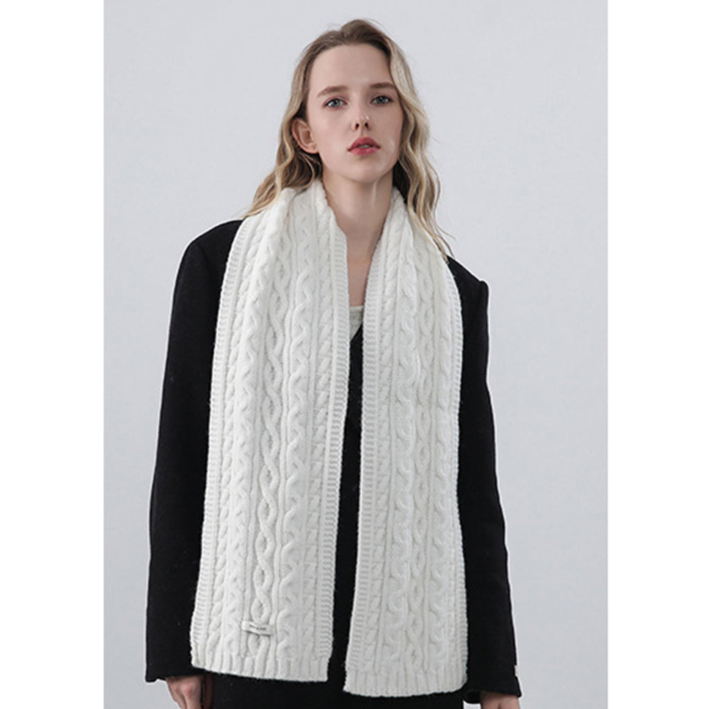 Anna-Kaci Women¡¯s Cable Knit Scarf with Soft Textured Wool-Blend Yarn and Classic Ribbed Edges for Warm Comfortable Layering in a Cozy Finish