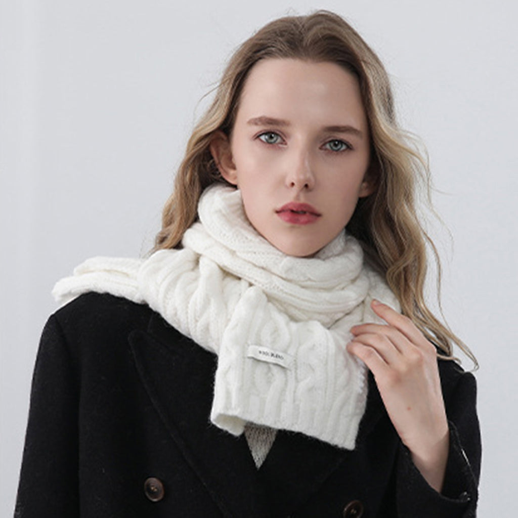 Anna-Kaci Women¡¯s Cable Knit Scarf with Soft Textured Wool-Blend Yarn and Classic Ribbed Edges for Warm Comfortable Layering in a Cozy Finish