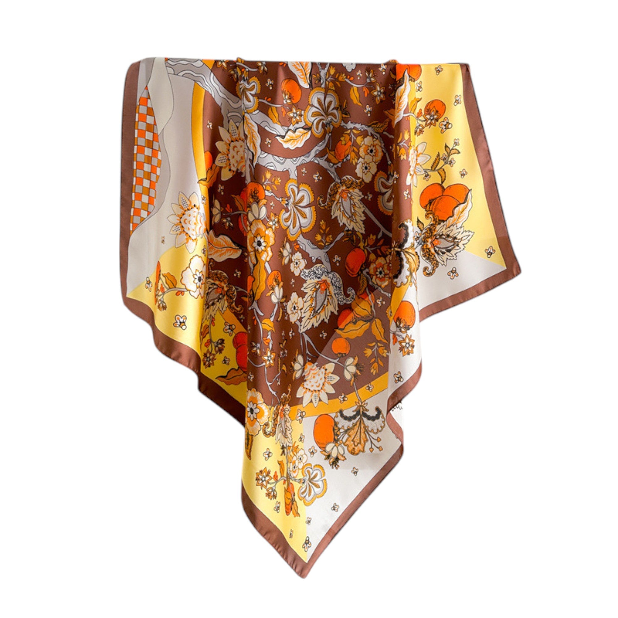 Anna-Kaci Women's Floral Print Satin Scarf with Elegant Design 27.5¡Á27.5 Inches