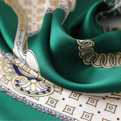 Anna-Kaci Women's Baroque Print Satin Scarf with Glossy Finish 20¡Á20 Inches