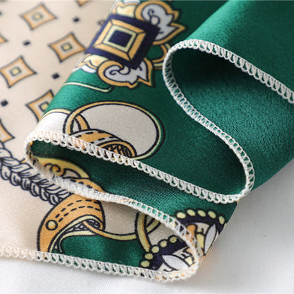 Anna-Kaci Women's Baroque Print Satin Scarf with Glossy Finish 20¡Á20 Inches