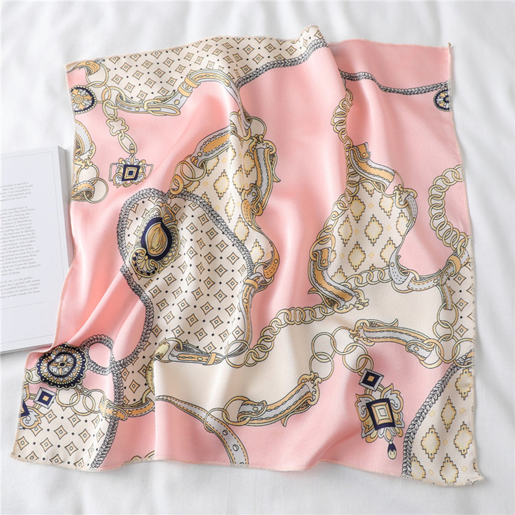 Anna-Kaci Women's Baroque Print Satin Scarf with Glossy Finish 20¡Á20 Inches