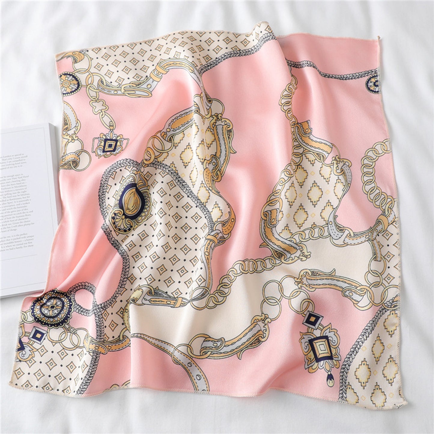 Anna-Kaci Women's Baroque Print Satin Scarf with Glossy Finish 20¡Á20 Inches