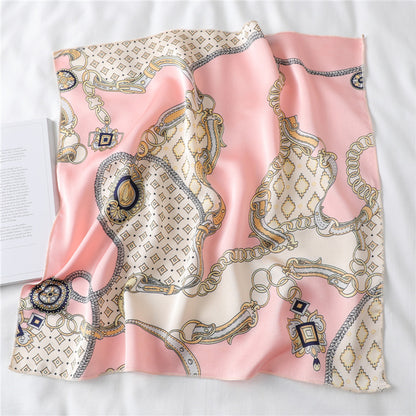 Anna-Kaci Women's Baroque Print Satin Scarf with Glossy Finish 20¡Á20 Inches