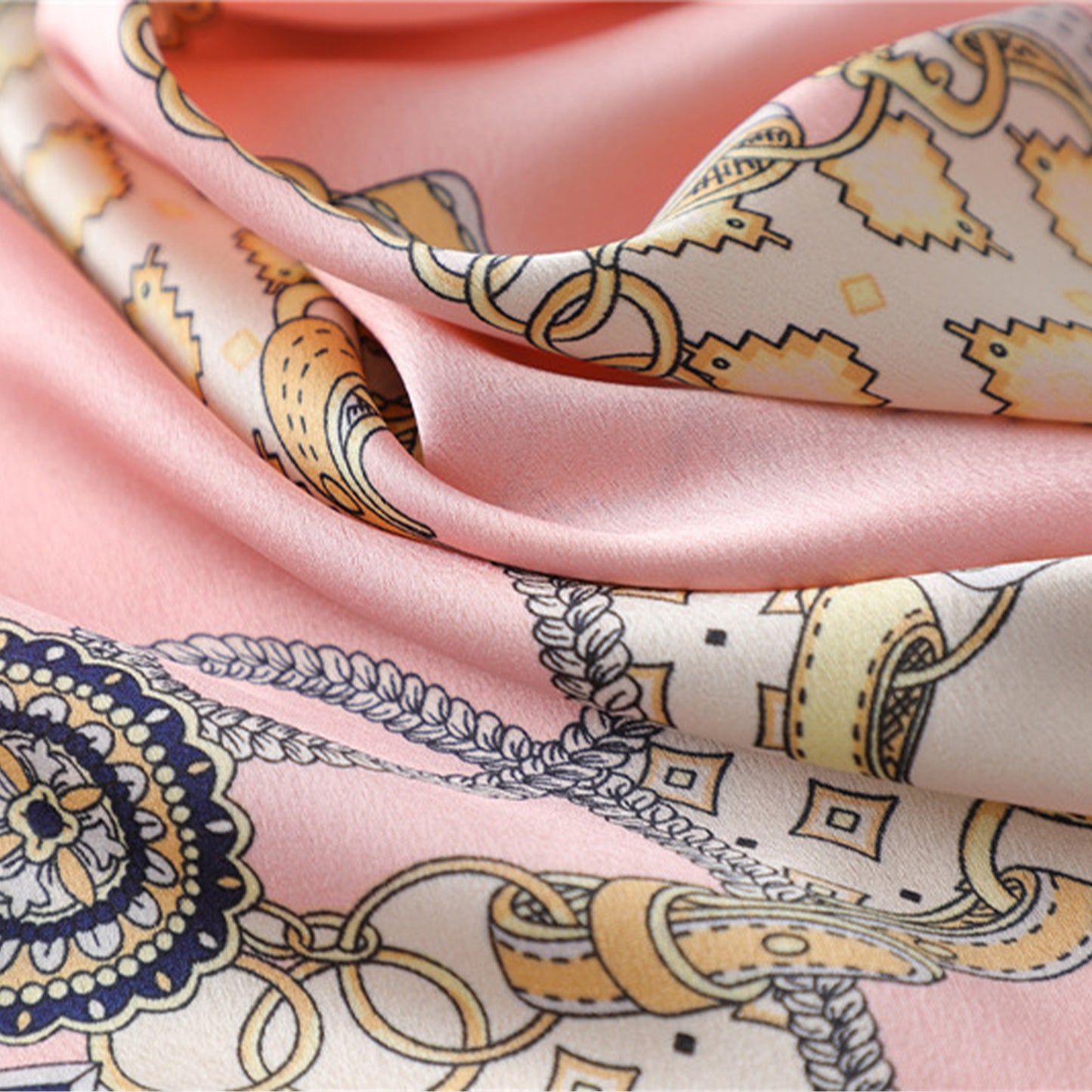 Anna-Kaci Women's Baroque Print Satin Scarf with Glossy Finish 20¡Á20 Inches