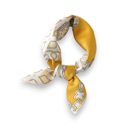 Anna-Kaci Women's Baroque Print Satin Scarf with Glossy Finish 20¡Á20 Inches
