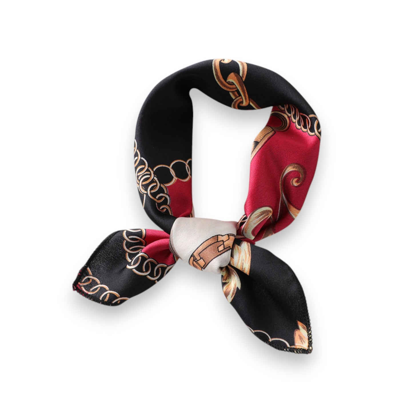 Anna-Kaci Women's Chain Print Satin Scarf with Luxury Inspired Design 20¡Á20 Inches