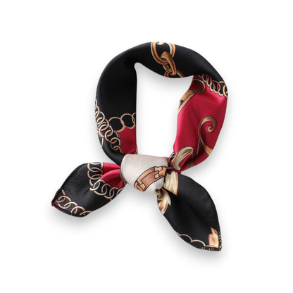 Anna-Kaci Women's Chain Print Satin Scarf with Luxury Inspired Design 20¡Á20 Inches