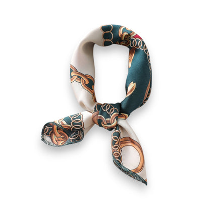 Anna-Kaci Women's Chain Print Satin Scarf with Luxury Inspired Design 20¡Á20 Inches