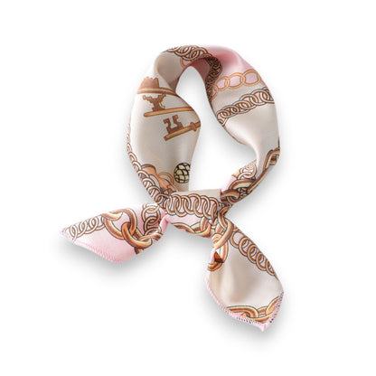 Anna-Kaci Women's Chain Print Satin Scarf with Luxury Inspired Design 20¡Á20 Inches