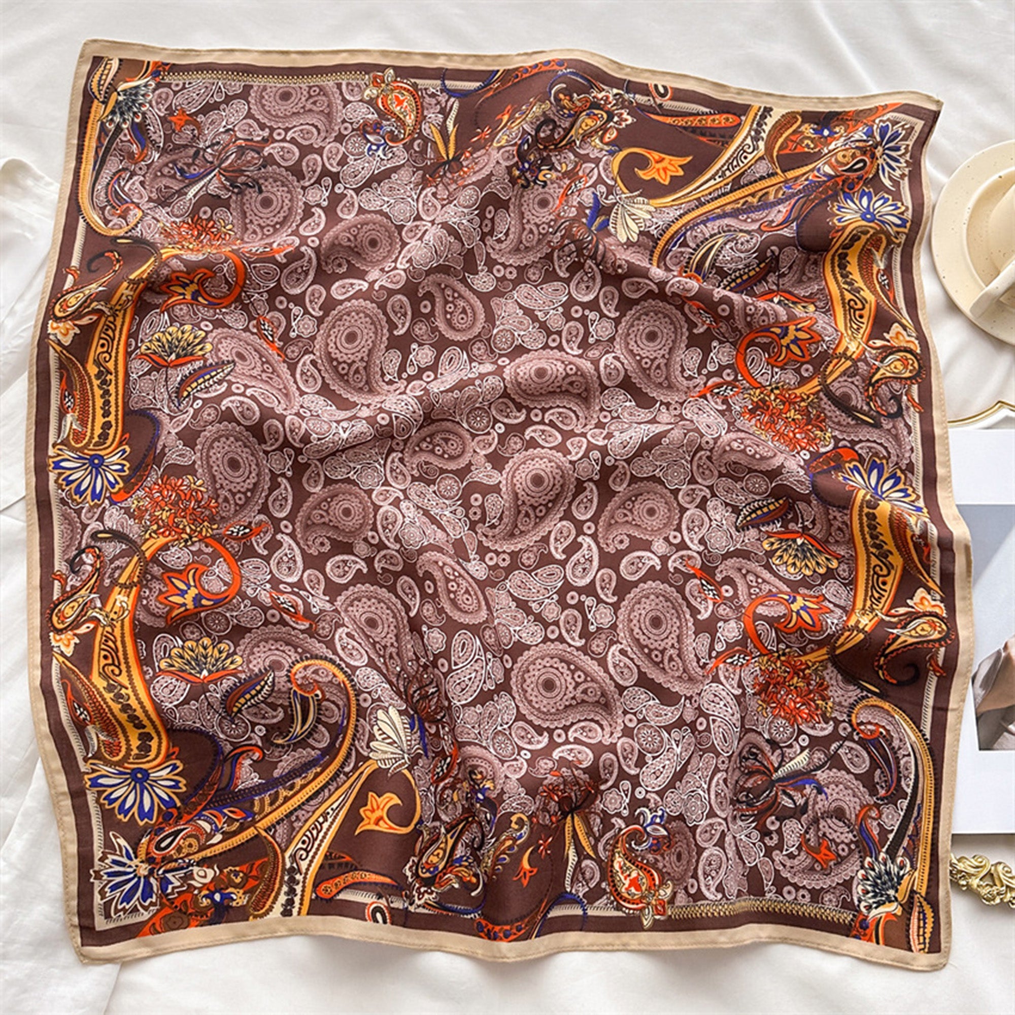 Anna-Kaci Women's Paisley Print Scarf with Classic Bohemian Design 27¡Á27 Inches