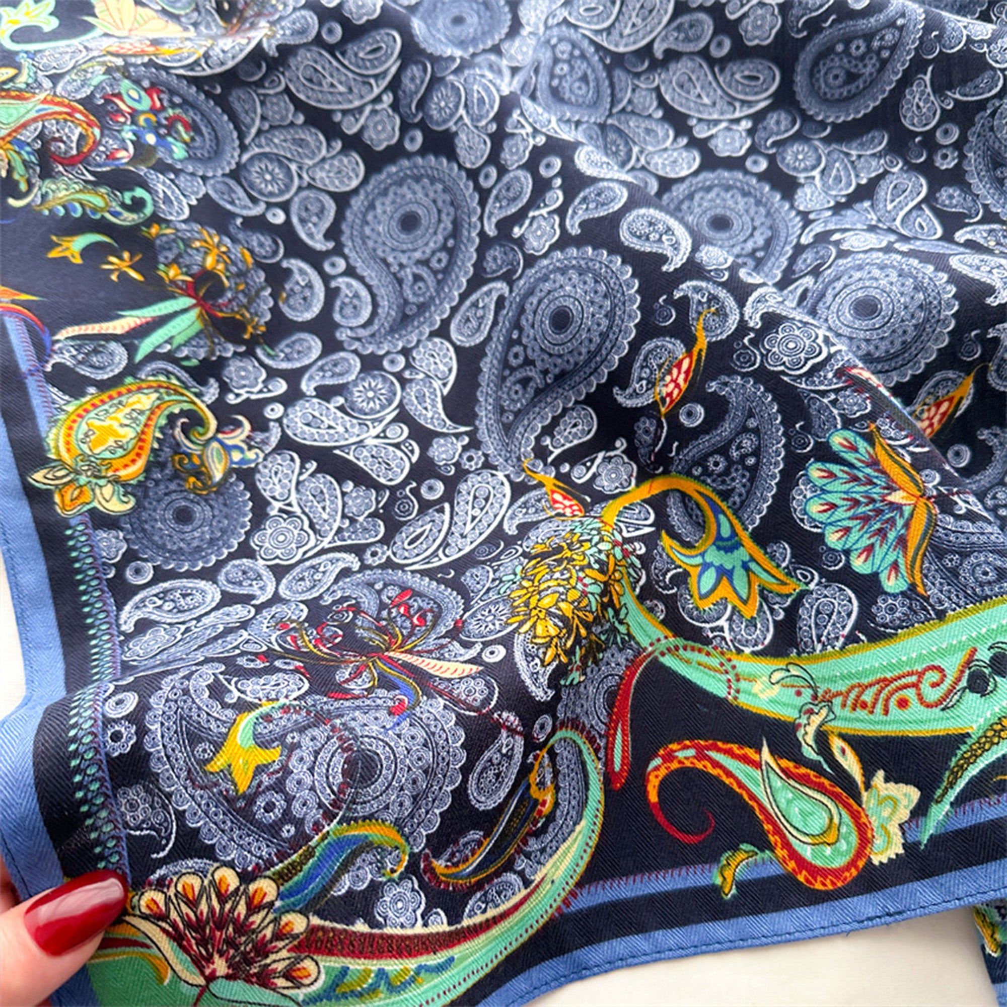 Anna-Kaci Women's Paisley Print Scarf with Classic Bohemian Design 27¡Á27 Inches