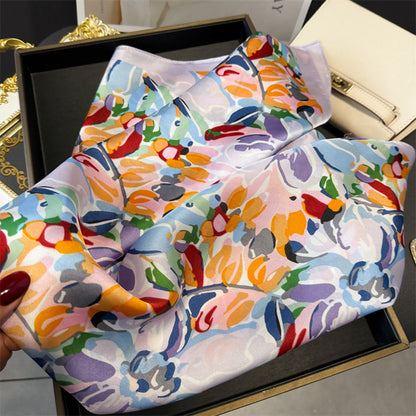 Anna-Kaci Women's Abstract Floral Scarf with Vibrant Watercolor Print 27¡Á27 Inches