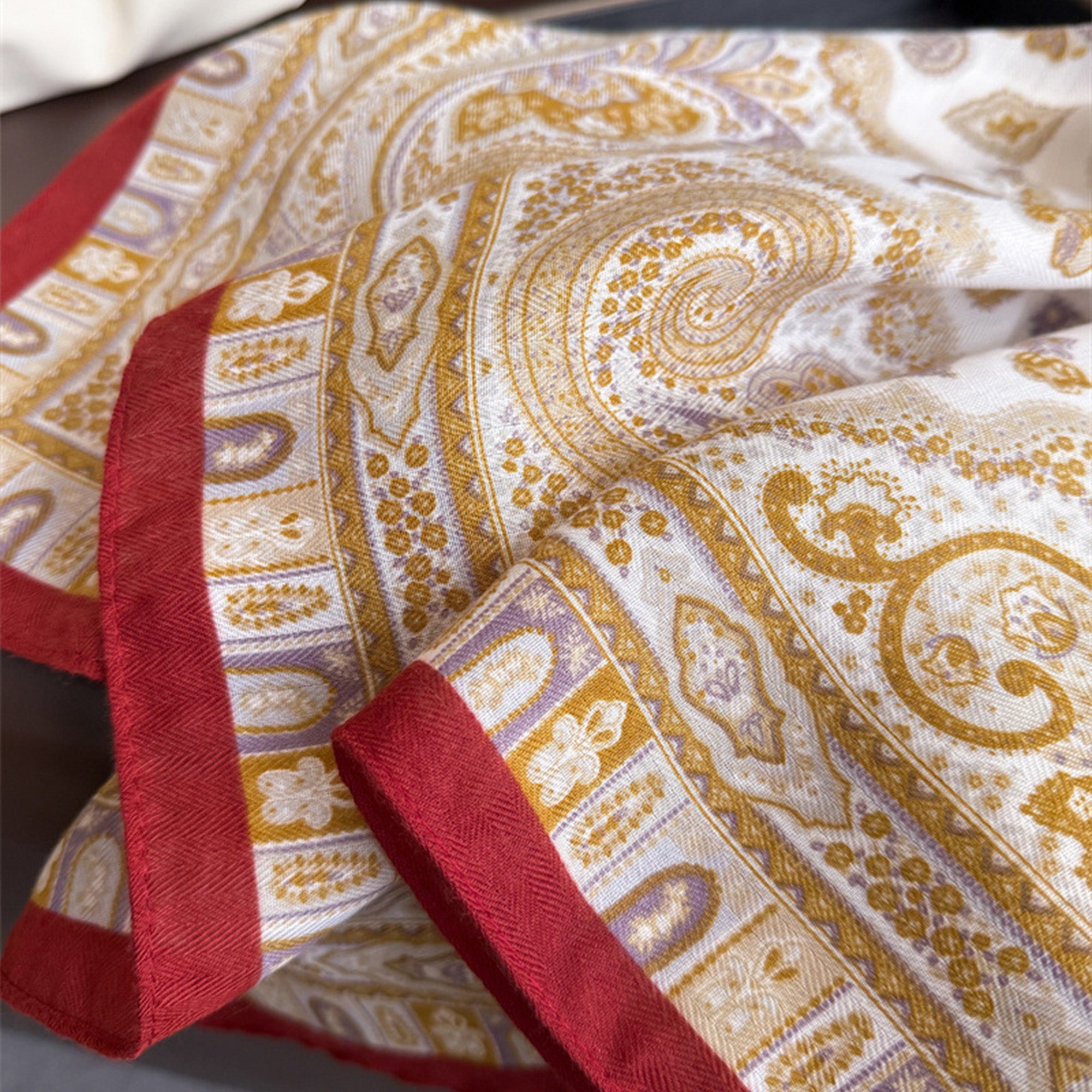 Anna-Kaci Women's Vintage Paisley Print Cotton Feel Scarf 27¡Á27 Inches