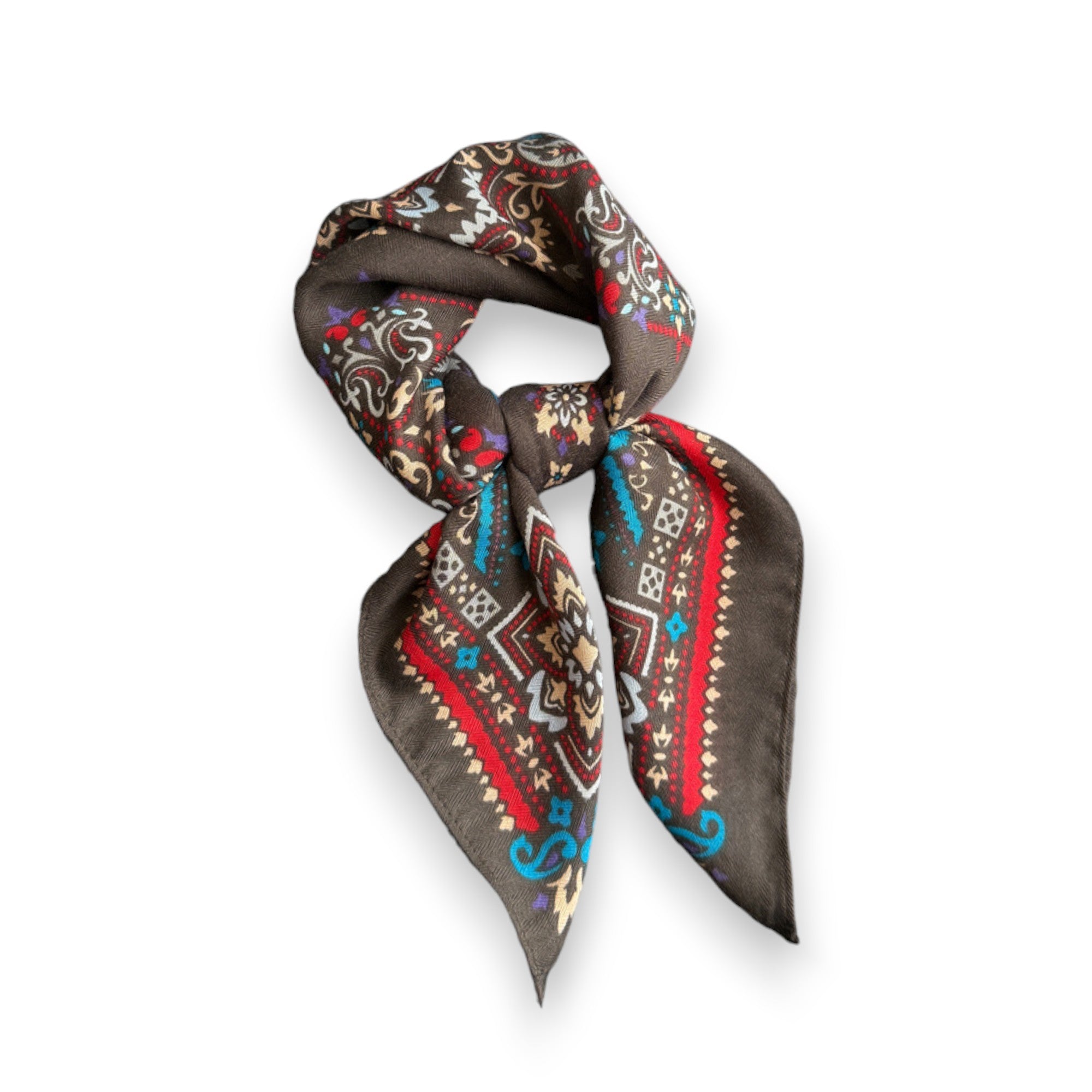 Anna-Kaci Women's Vintage Paisley Print Cotton Feel Scarf 27¡Á27 Inches