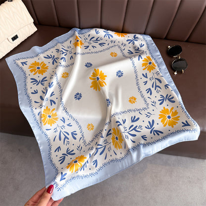 Anna-Kaci Women's Cute Scarf with Floral Print and Soft Glossy Finish 27¡Á27 Inches