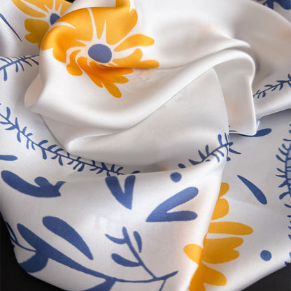 Anna-Kaci Women's Cute Scarf with Floral Print and Soft Glossy Finish 27¡Á27 Inches