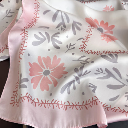 Anna-Kaci Women's Cute Scarf with Floral Print and Soft Glossy Finish 27¡Á27 Inches