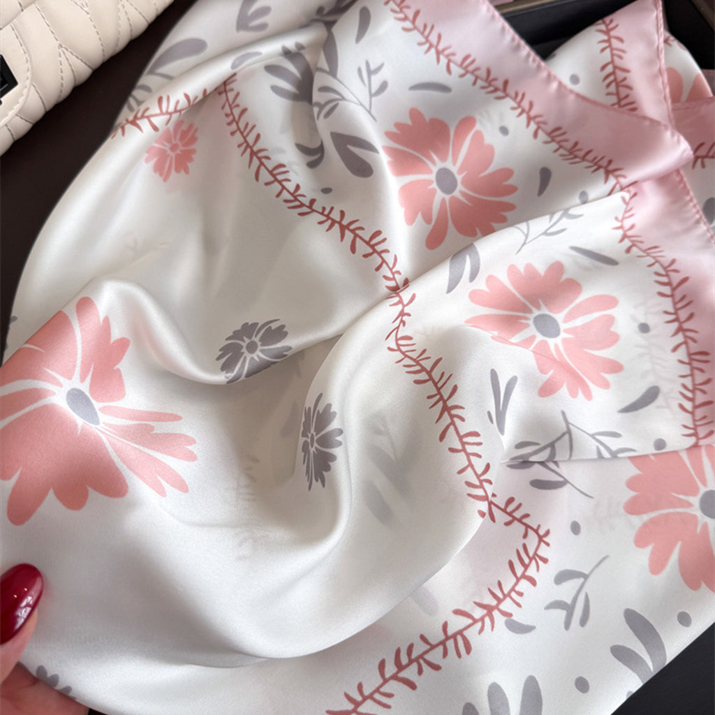 Anna-Kaci Women's Cute Scarf with Floral Print and Soft Glossy Finish 27¡Á27 Inches