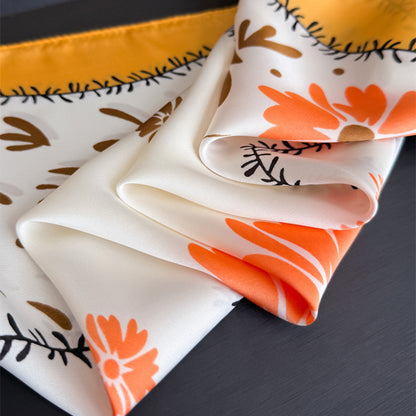 Anna-Kaci Women's Cute Scarf with Floral Print and Soft Glossy Finish 27¡Á27 Inches