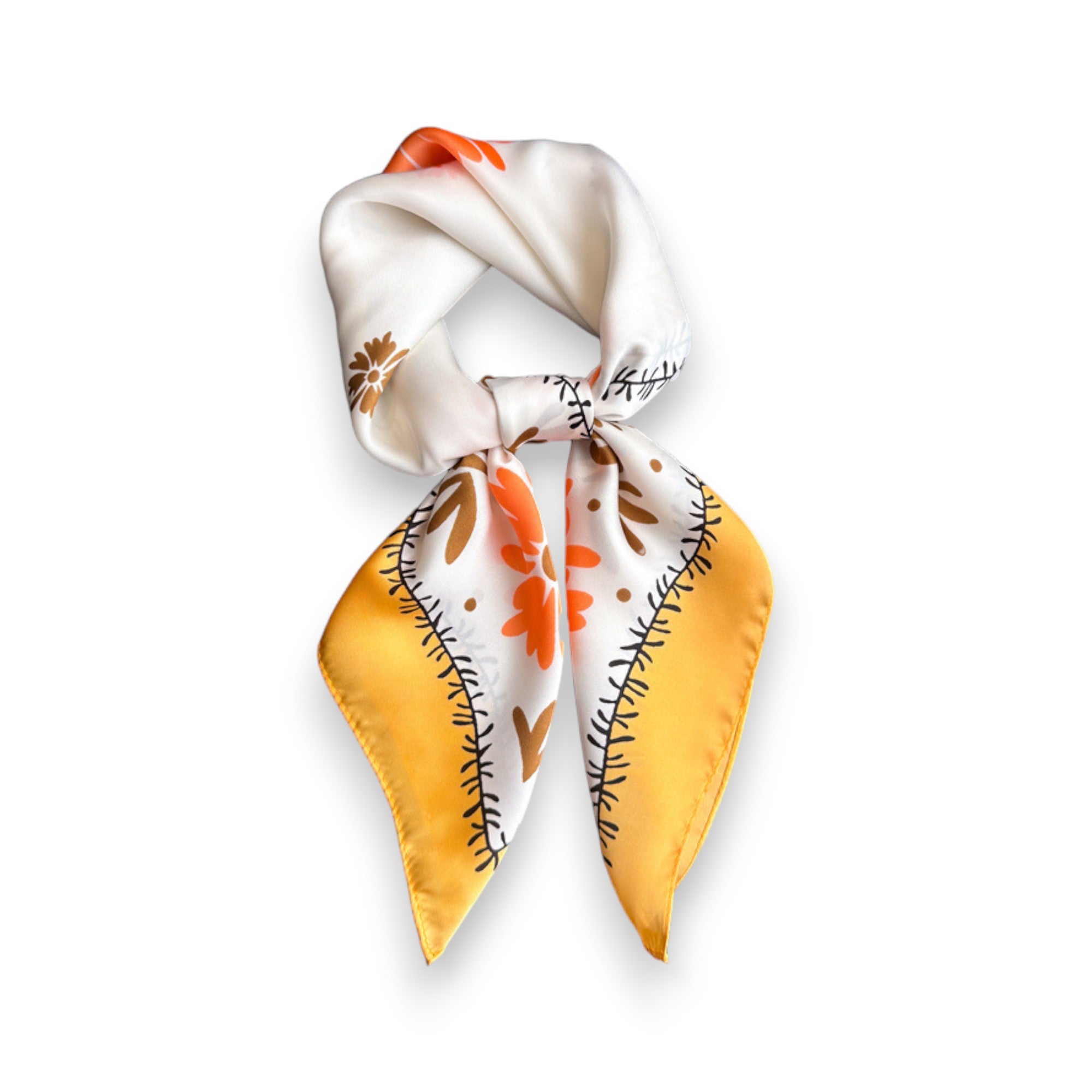 Anna-Kaci Women's Cute Scarf with Floral Print and Soft Glossy Finish 27¡Á27 Inches