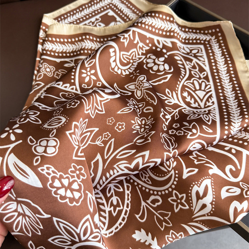 Anna-Kaci Women's Satin Scarf with Classic Paisley Print 27¡Á27 Inches