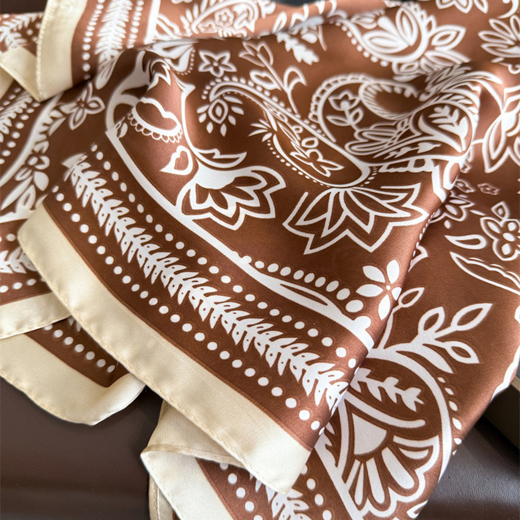 Anna-Kaci Women's Satin Scarf with Classic Paisley Print 27¡Á27 Inches