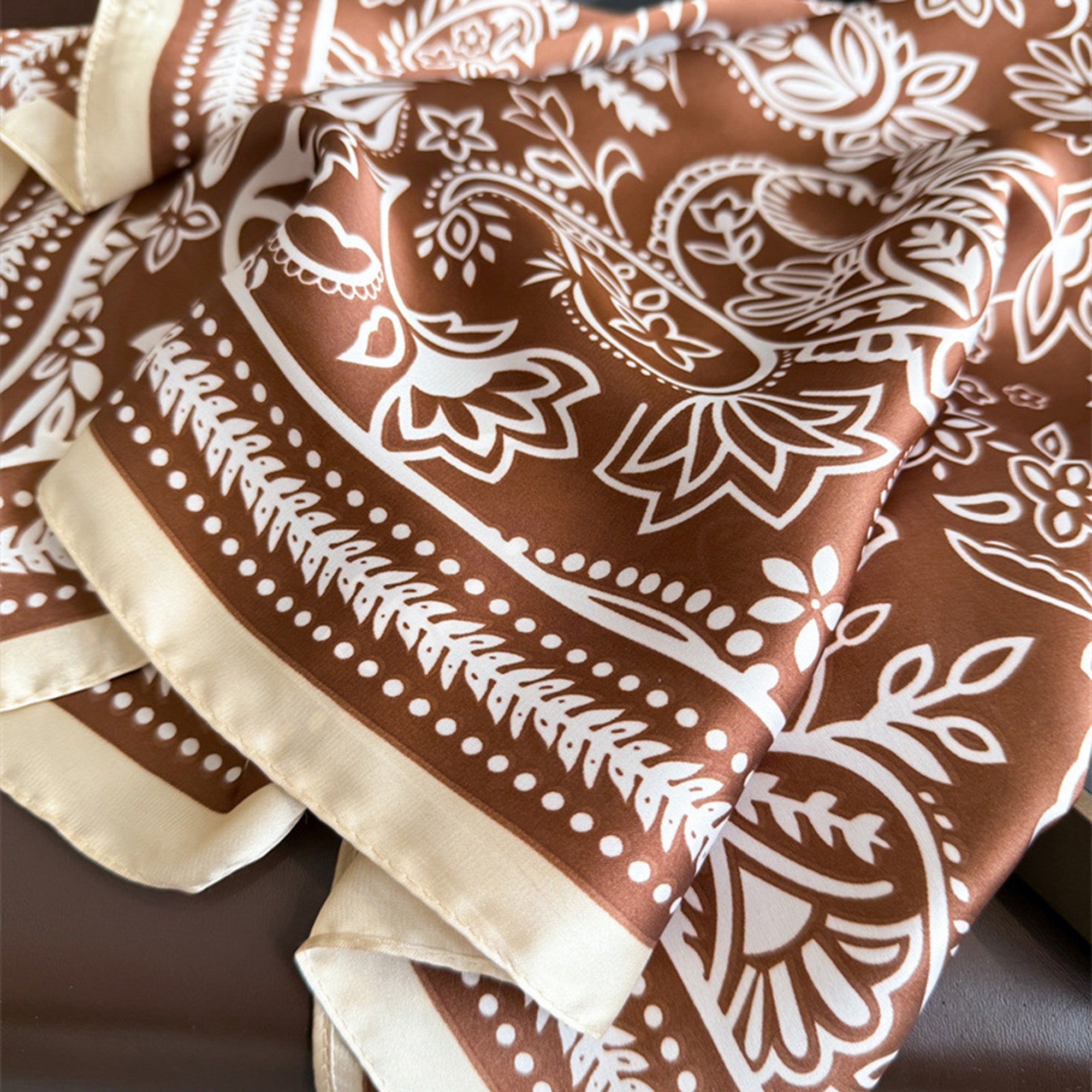 Anna-Kaci Women's Satin Scarf with Classic Paisley Print 27¡Á27 Inches