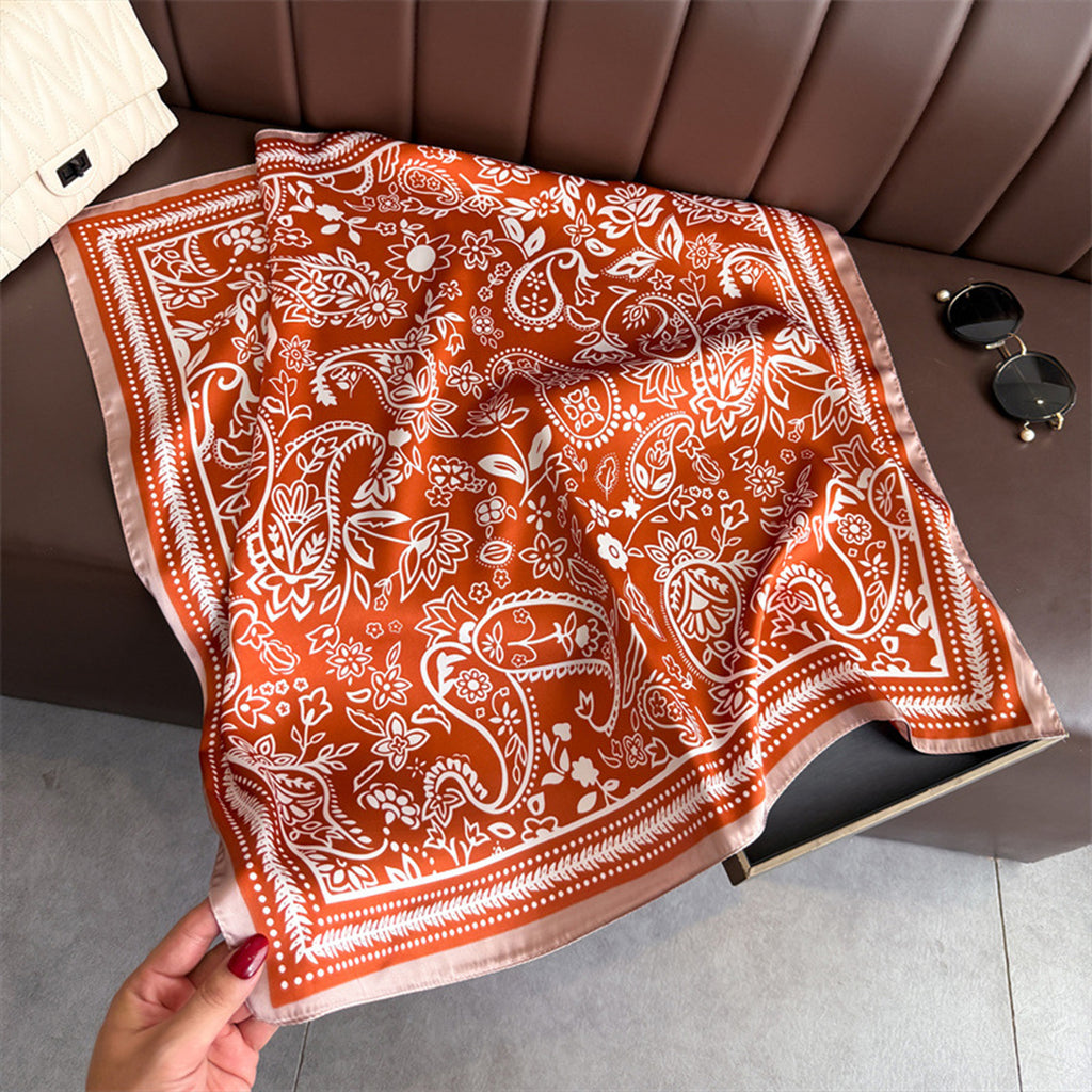 Anna-Kaci Women's Satin Scarf with Classic Paisley Print 27¡Á27 Inches