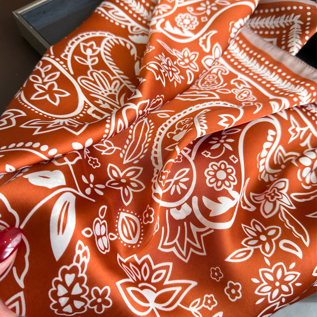 Anna-Kaci Women's Satin Scarf with Classic Paisley Print 27¡Á27 Inches