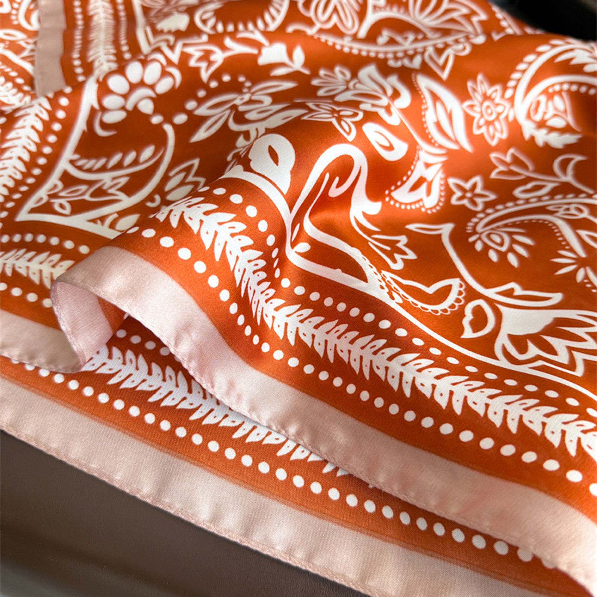 Anna-Kaci Women's Satin Scarf with Classic Paisley Print 27¡Á27 Inches