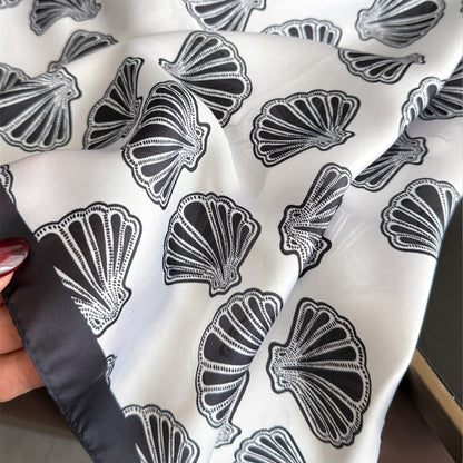 Anna-Kaci Luxury Satin Shell Print Scarf for Various Occasion 27¡Á27 Inches