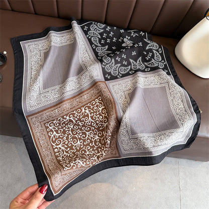 Anna-Kaci Women's Faux Velvet Scarf with Multi-Tone Bandana Patchwork Print 27¡Á27 Inches