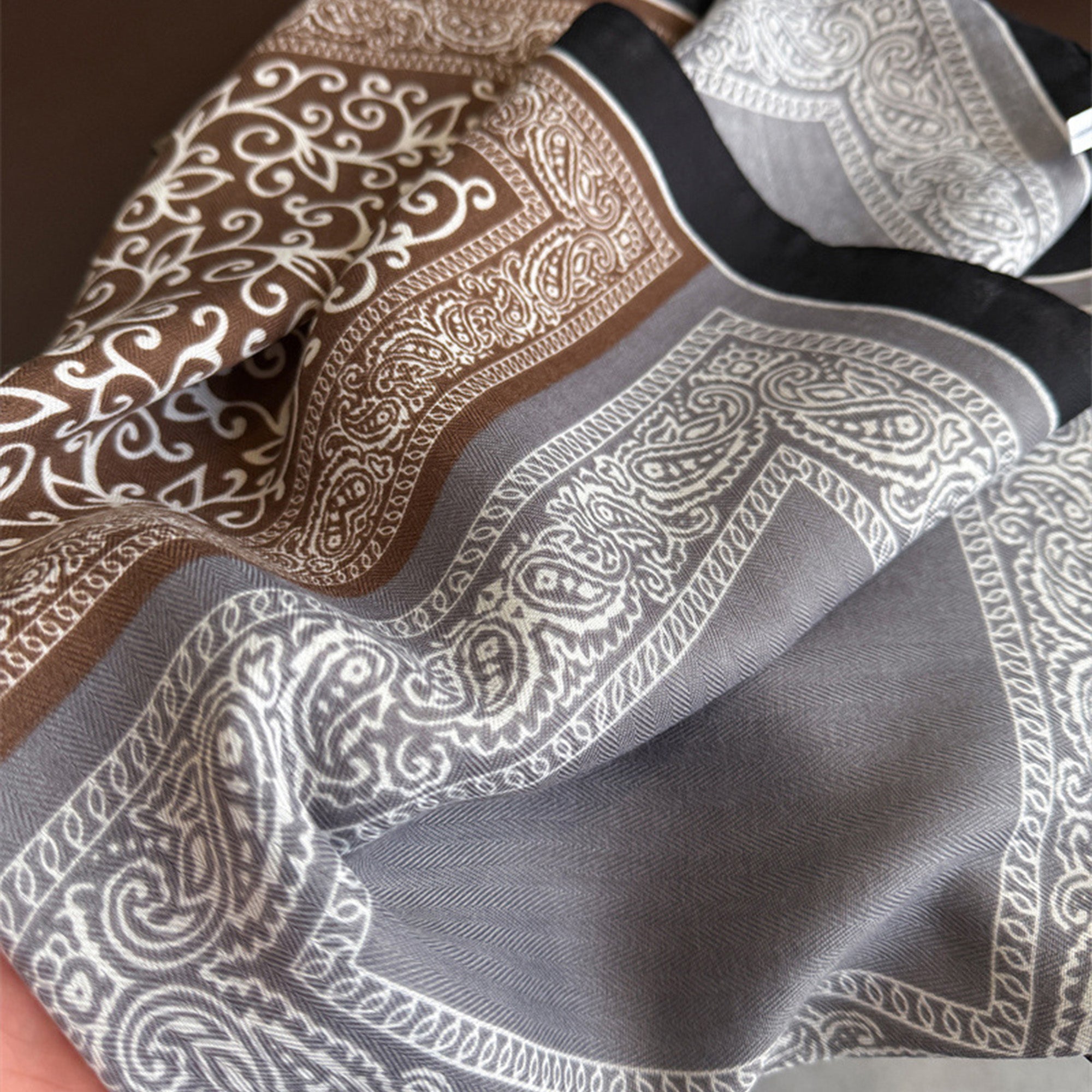 Anna-Kaci Women's Faux Velvet Scarf with Multi-Tone Bandana Patchwork Print 27¡Á27 Inches