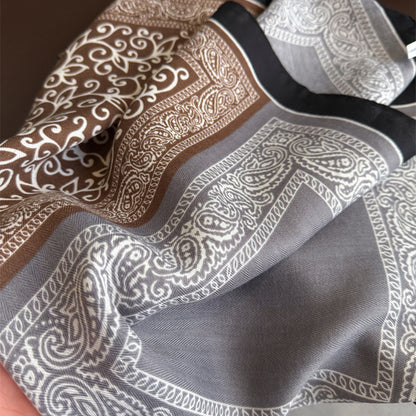 Anna-Kaci Women's Faux Velvet Scarf with Multi-Tone Bandana Patchwork Print 27¡Á27 Inches