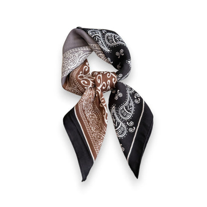 Anna-Kaci Women's Faux Velvet Scarf with Multi-Tone Bandana Patchwork Print 27¡Á27 Inches