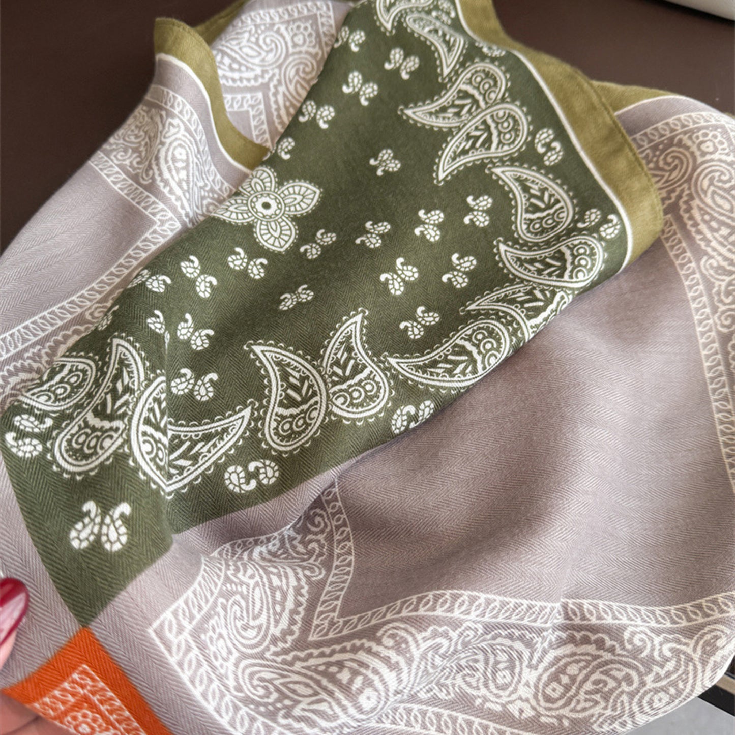 Anna-Kaci Women's Faux Velvet Scarf with Multi-Tone Bandana Patchwork Print 27¡Á27 Inches