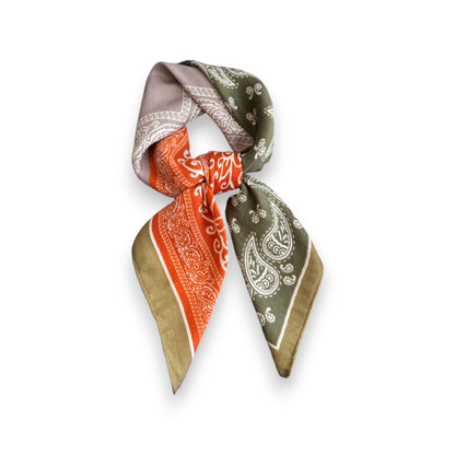 Anna-Kaci Women's Faux Velvet Scarf with Multi-Tone Bandana Patchwork Print 27¡Á27 Inches