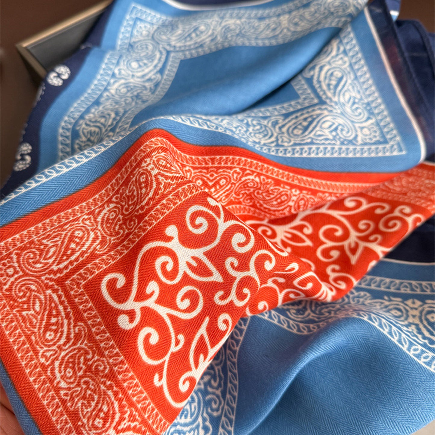 Anna-Kaci Women's Faux Velvet Scarf with Multi-Tone Bandana Patchwork Print 27¡Á27 Inches