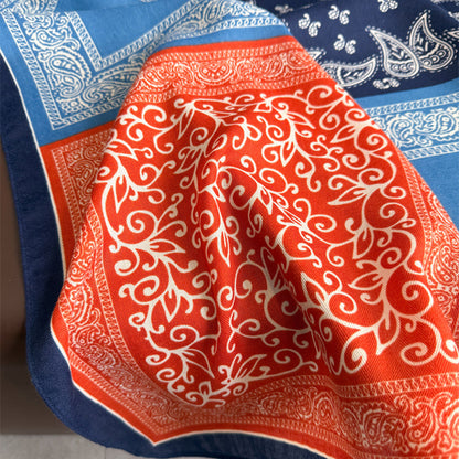 Anna-Kaci Women's Faux Velvet Scarf with Multi-Tone Bandana Patchwork Print 27¡Á27 Inches