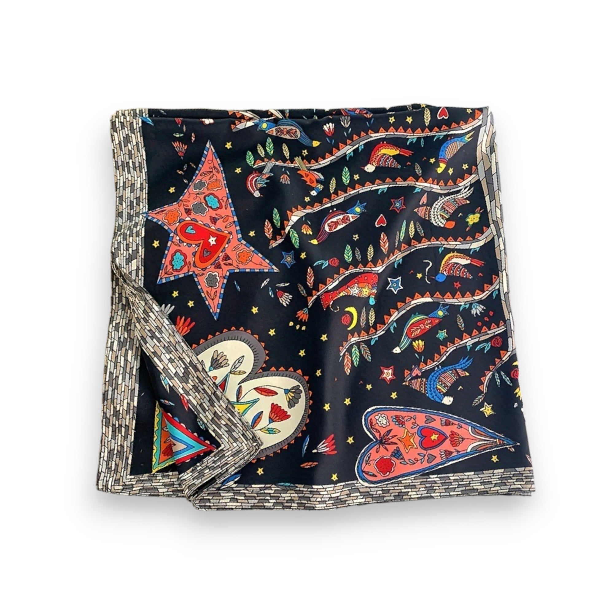 Anna-Kaci Women's Vibrant Scarf with Whimsical Bohemian Print and Artistic Pattern 35.5¡Á35.5 Inches