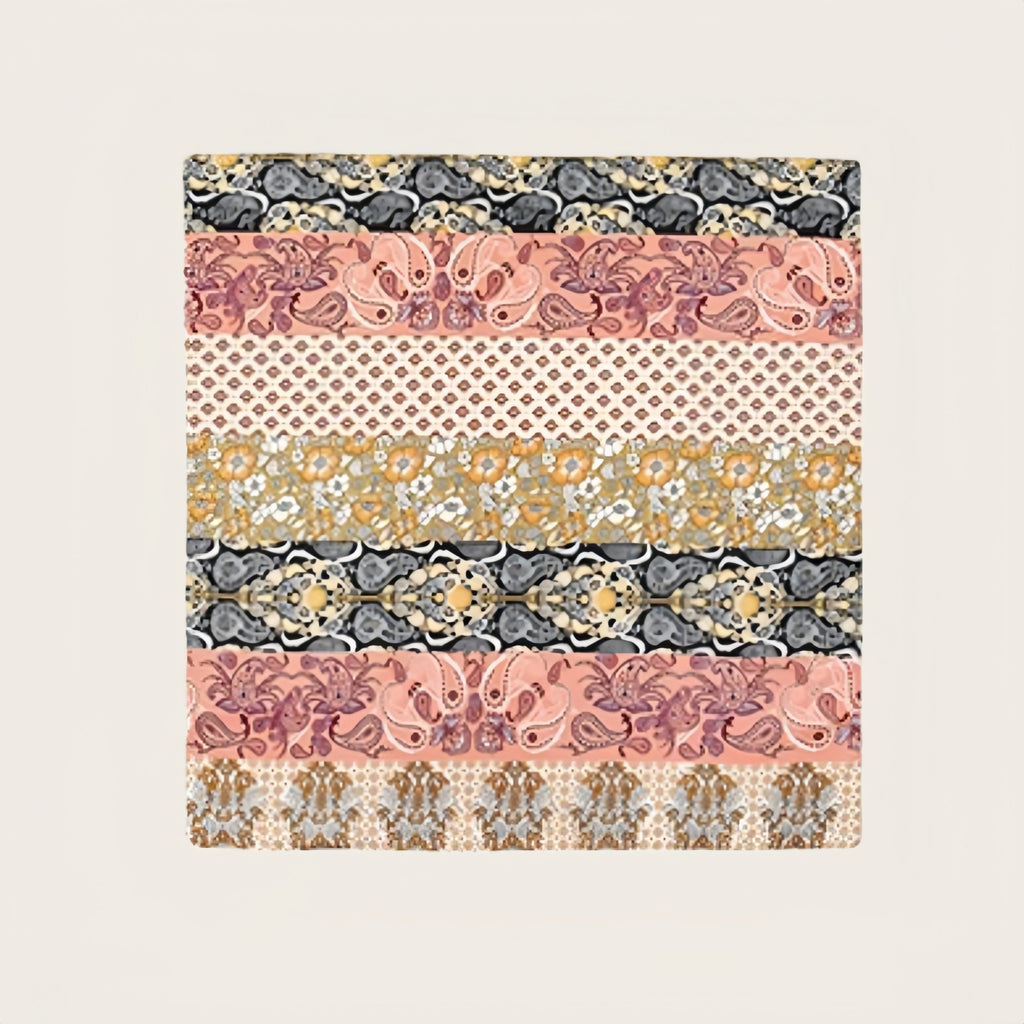 Anna-Kaci Women's Paisley Print Satin Square Scarf with Dual-Tone Design 35.5x35.5in