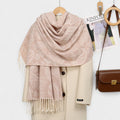 Anna-Kaci Women's Paisley Jacquard Knit Scarf with Soft Fringe Ends 73x27.5in