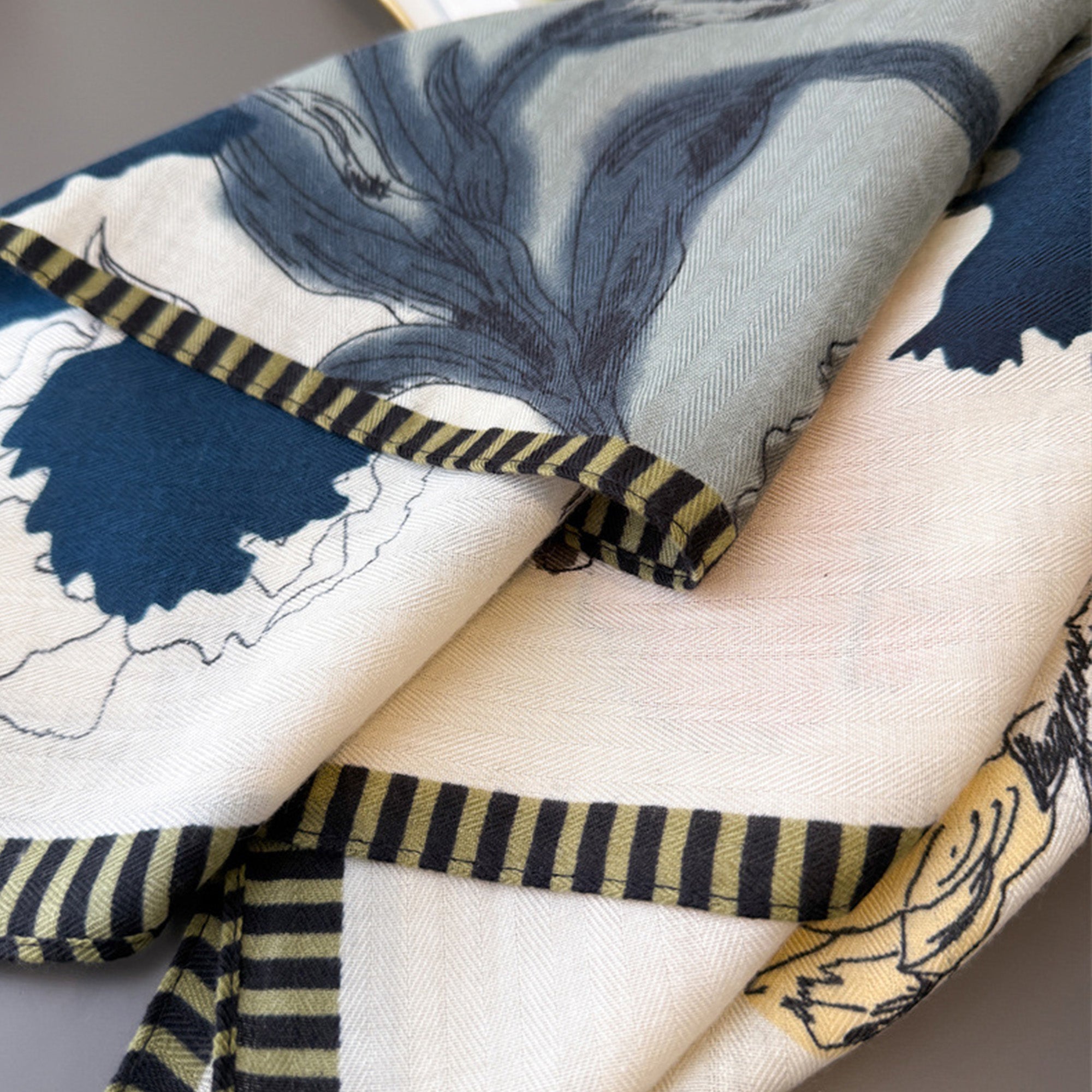 Anna-Kaci Women's Floral Print Cotton Linen Feel Square Scarf 26.5¡Á26.5 Inches